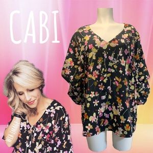 COPY - 8/CABI floral top W/wing sleeves